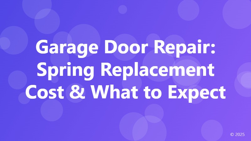 Garage Door Repair: Spring Replacement Cost & What to Expect