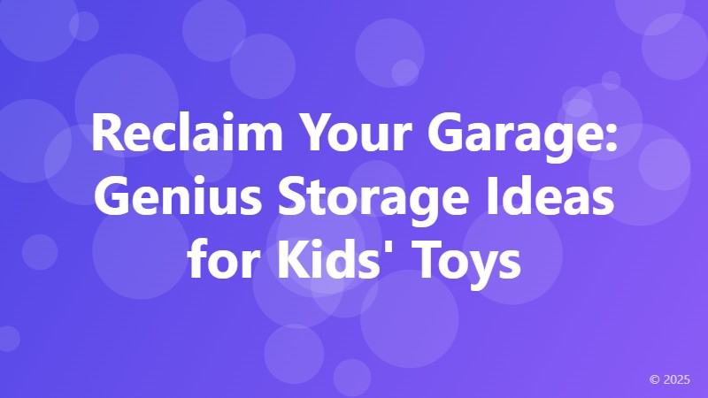 Reclaim Your Garage: Genius Storage Ideas for Kids' Toys